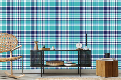 Wallpaper Geometric Modern Plaid For Living Room