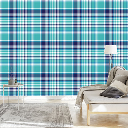 Wallpaper Geometric Modern Plaid For Living Room
