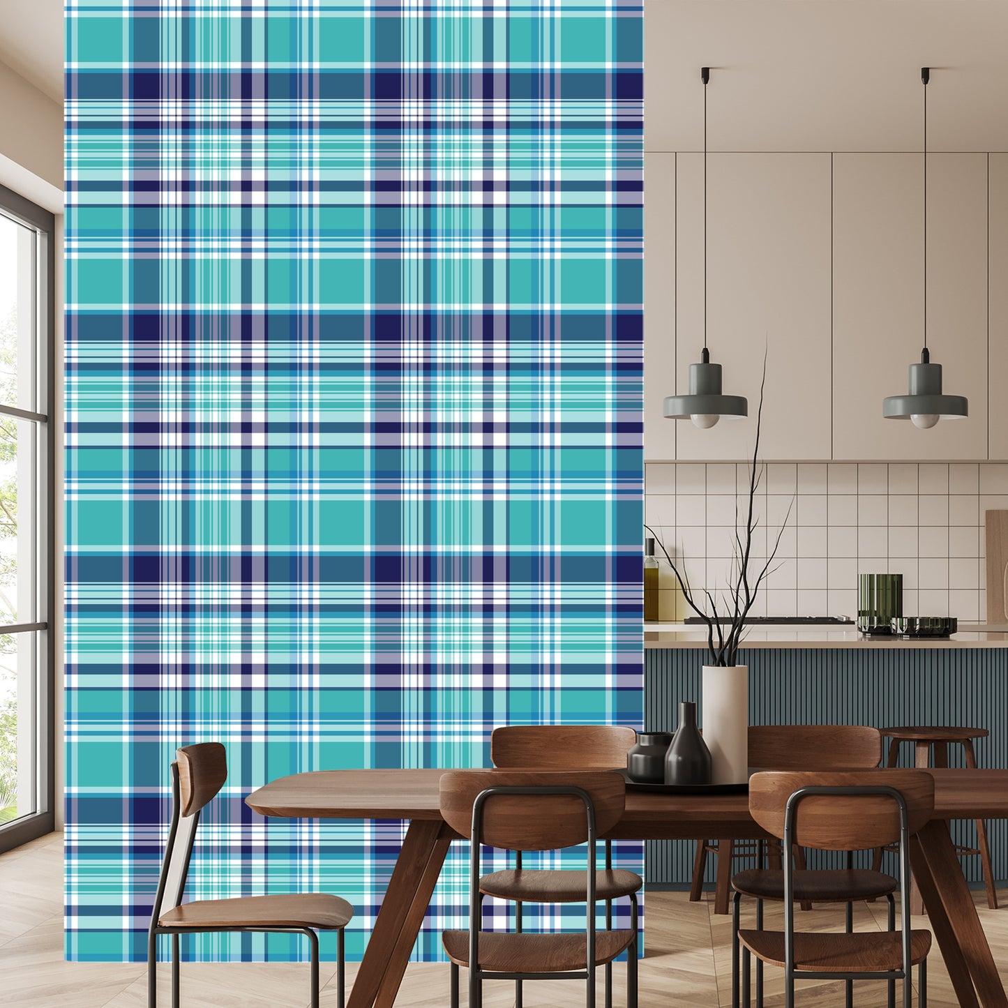 Wallpaper Geometric Modern Plaid For Living Room