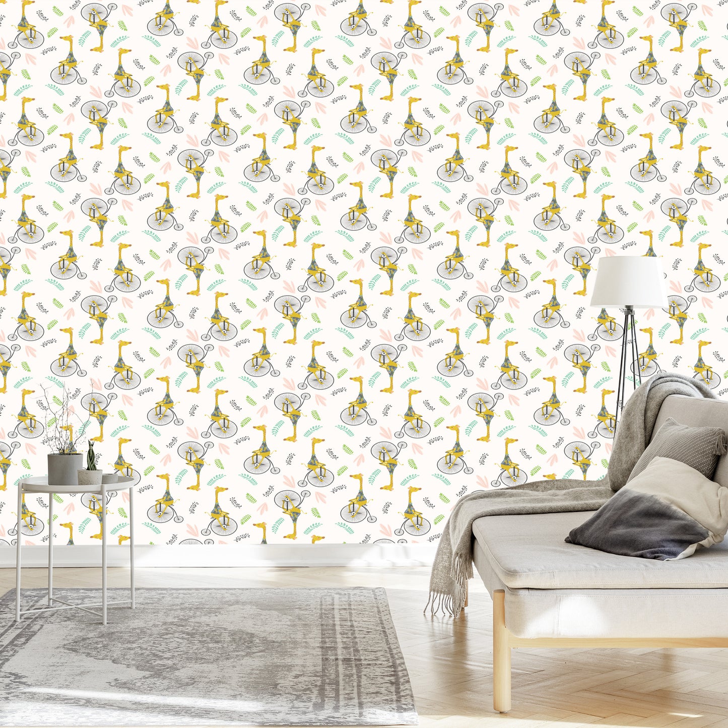 Wallpaper Giraffes And Leaves