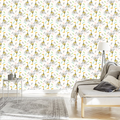 Wallpaper Giraffes And Leaves