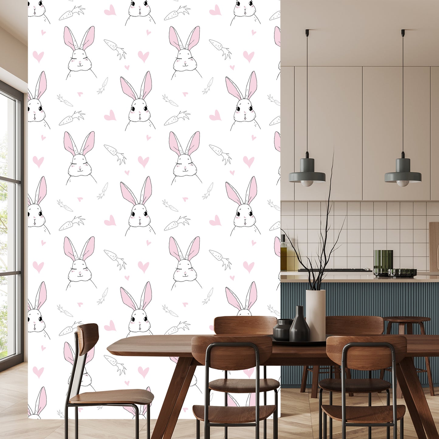 Wallpaper Rabbits With Carrots