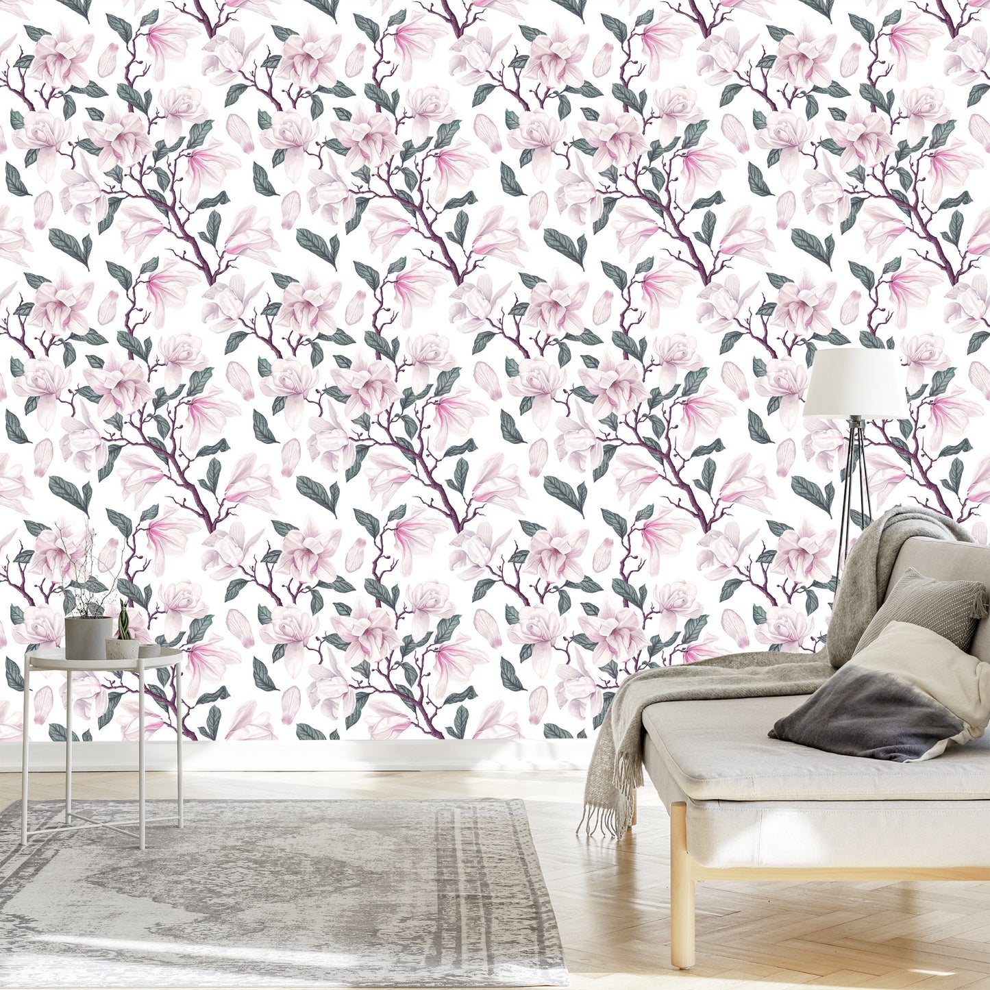 Wallpaper Magnolia Flowers In Bloom Painted