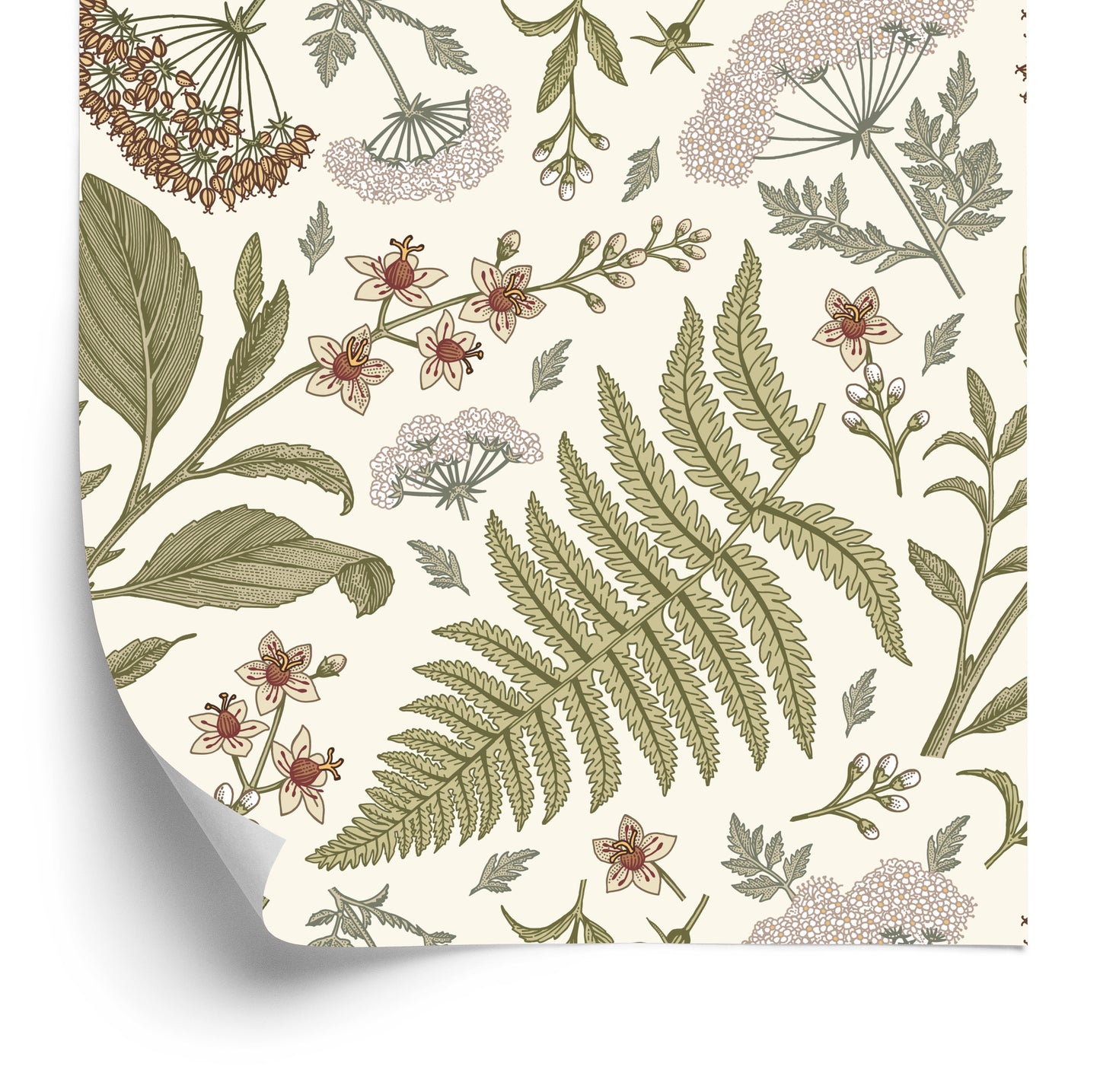 Wallpaper Retro Style Field Plants