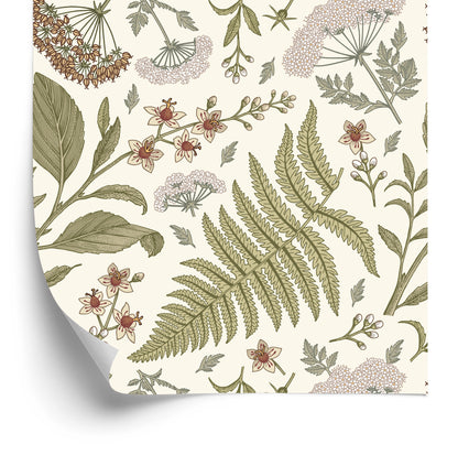 Wallpaper Retro Style Field Plants