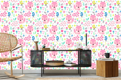 Wallpaper Cheerful Foxes And Birds