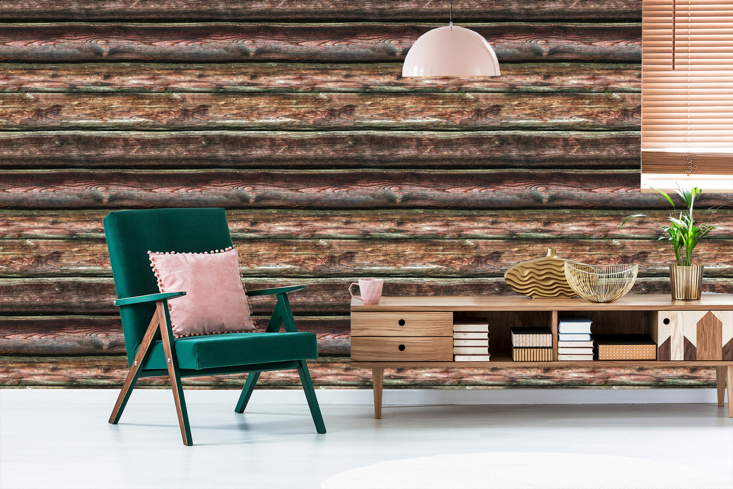 Wallpaper Realistic Horizontal Wooden Boards