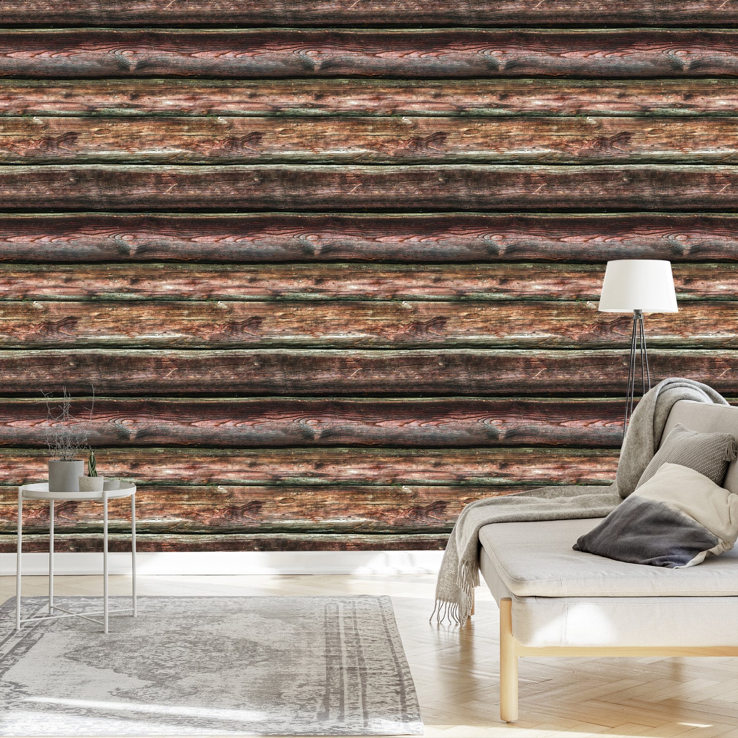 Wallpaper Realistic Horizontal Wooden Boards