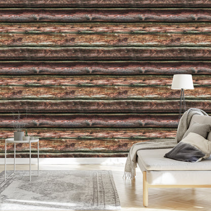 Wallpaper Realistic Horizontal Wooden Boards