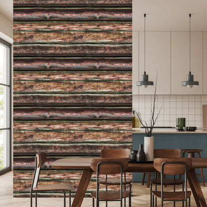 Wallpaper Realistic Horizontal Wooden Boards