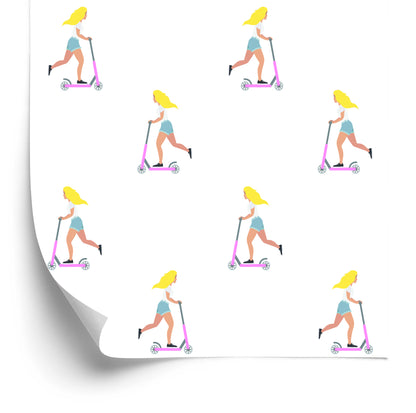 Wallpaper Girl On A Scooter