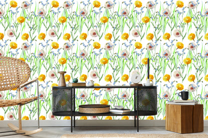 Wallpaper Dandelions And Wildflowers