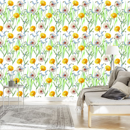 Wallpaper Dandelions And Wildflowers