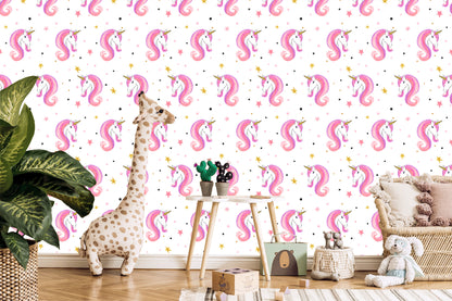 Wallpaper For Children - Unicorns And Stars