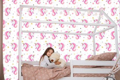 Wallpaper For Children - Unicorns And Stars