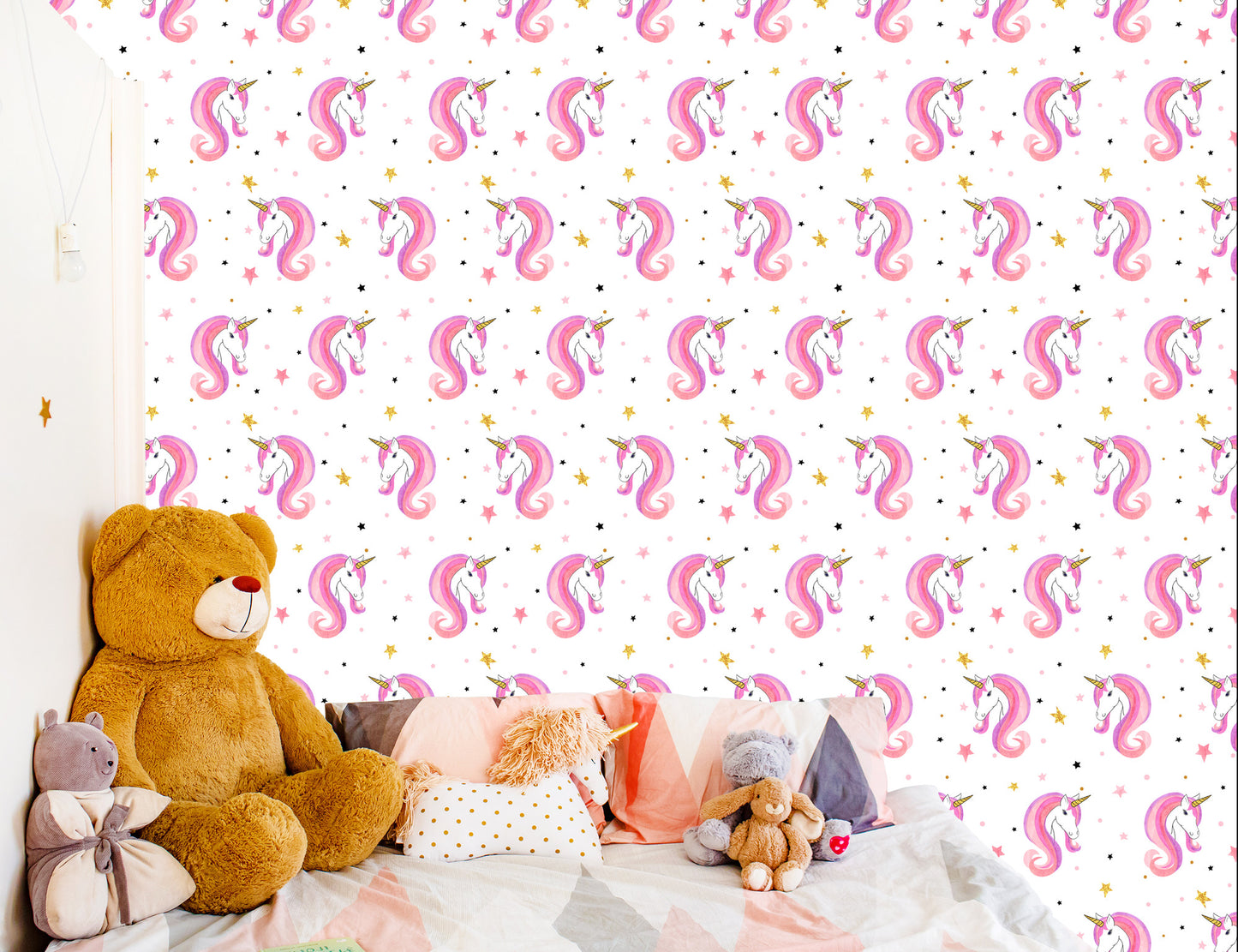 Wallpaper For Children - Unicorns And Stars