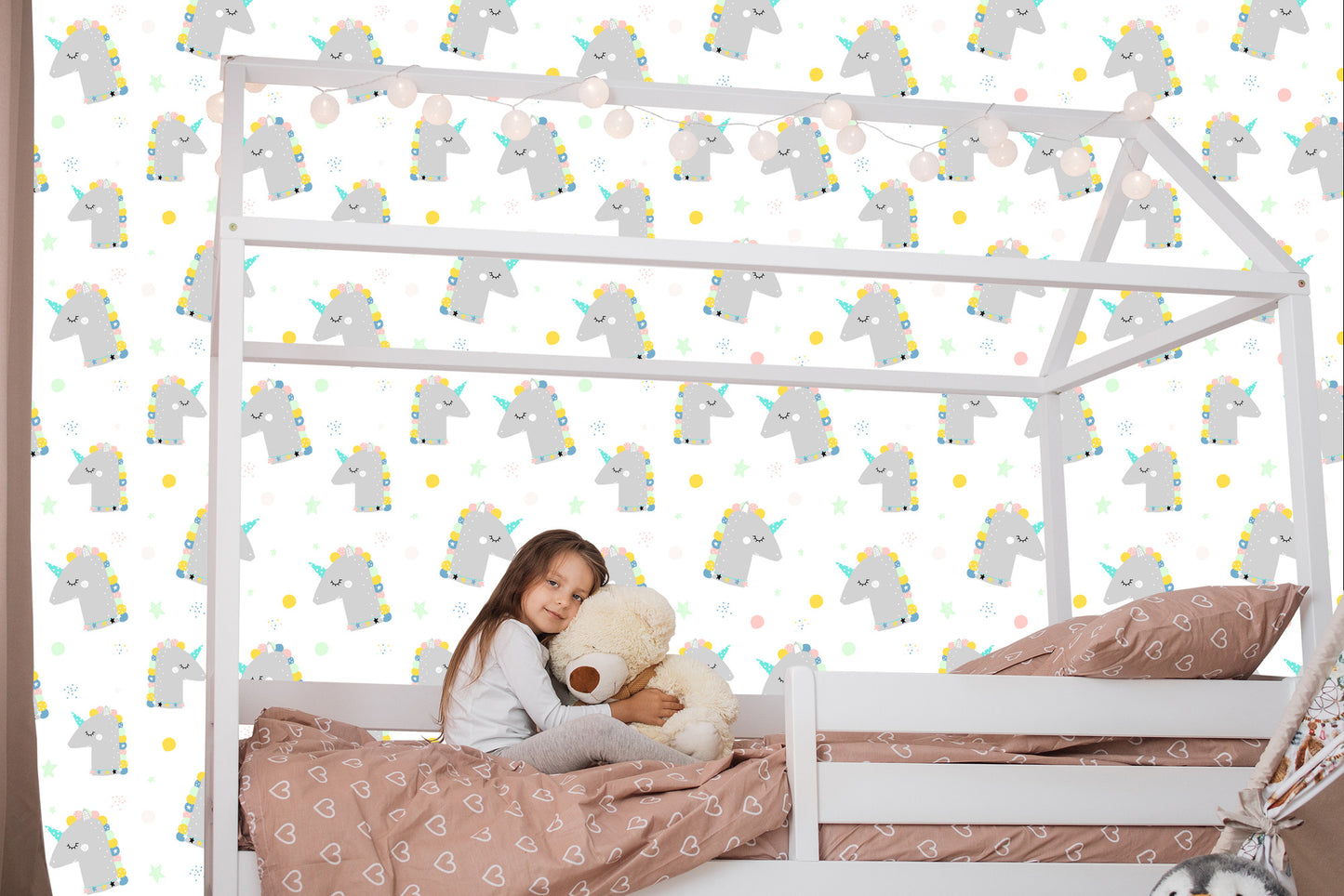 Wallpaper For Children - Cute Sleeping Unicorns