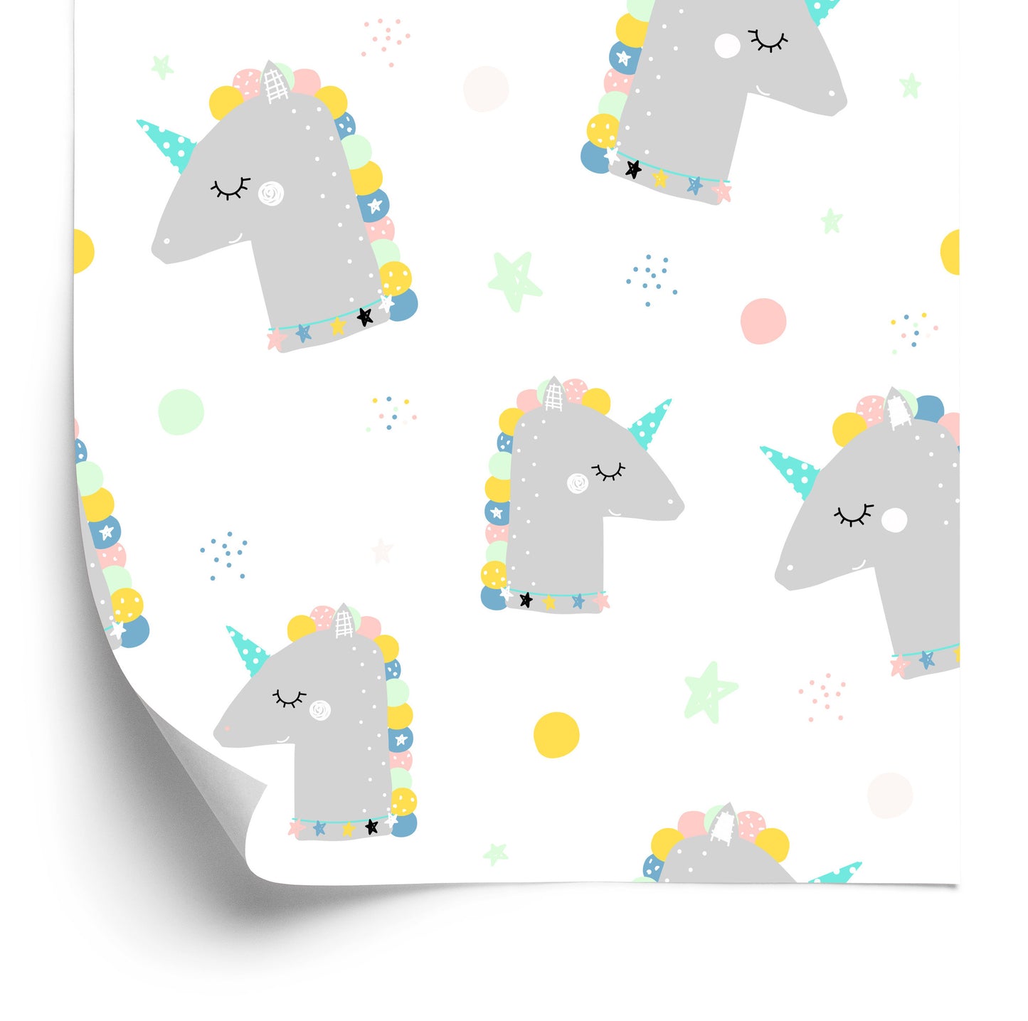 Wallpaper For Children - Cute Sleeping Unicorns