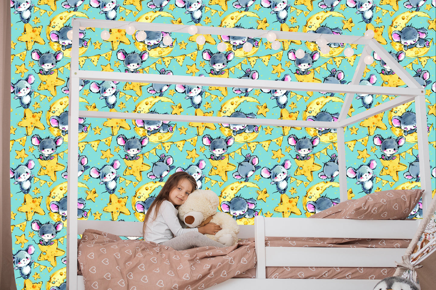 Wallpaper In Mouse Animals Star Boy's Room