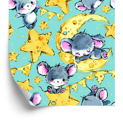 Wallpaper In Mouse Animals Star Boy's Room