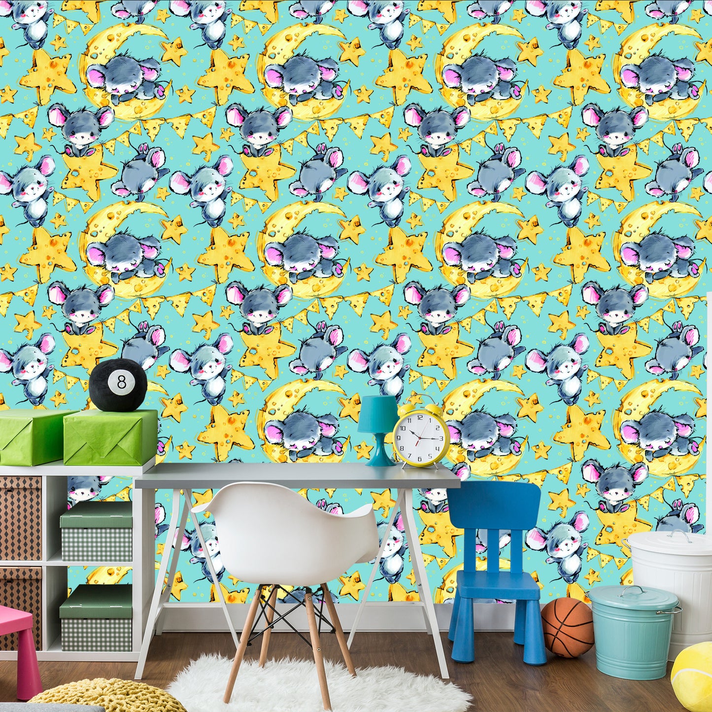 Wallpaper In Mouse Animals Star Boy's Room