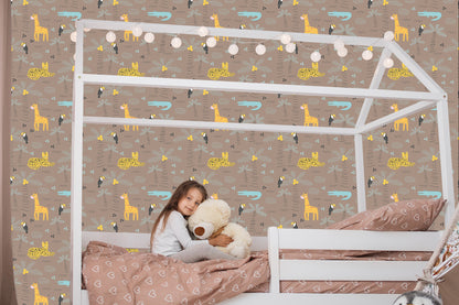 Wallpaper Crocodiles. Crocodiles. Plants. Boy's Room