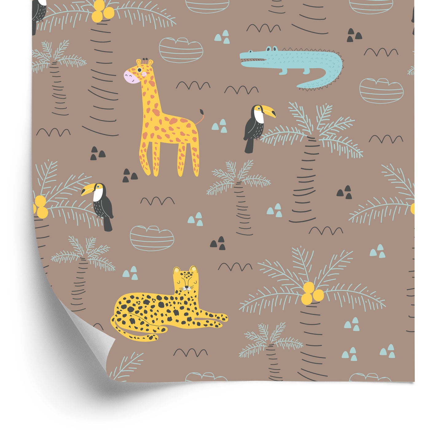 Wallpaper Crocodiles. Crocodiles. Plants. Boy's Room