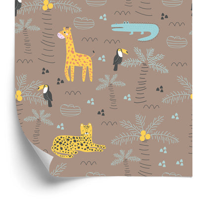 Wallpaper Crocodiles. Crocodiles. Plants. Boy's Room