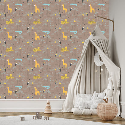 Wallpaper Crocodiles. Crocodiles. Plants. Boy's Room