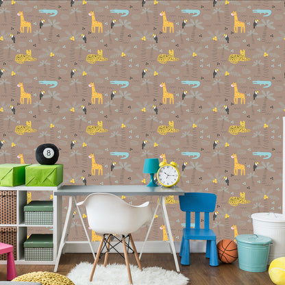 Wallpaper Crocodiles. Crocodiles. Plants. Boy's Room