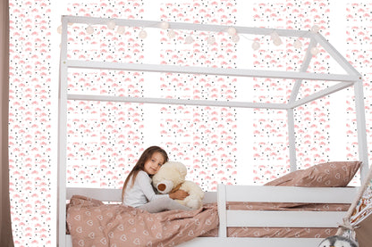 Wallpaper For Children - Elephants And Hearts