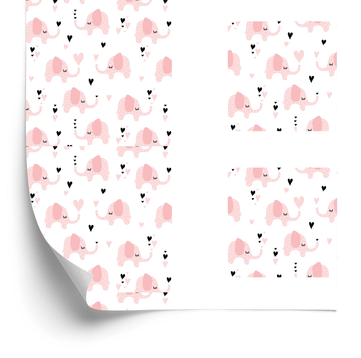 Wallpaper For Children - Elephants And Hearts