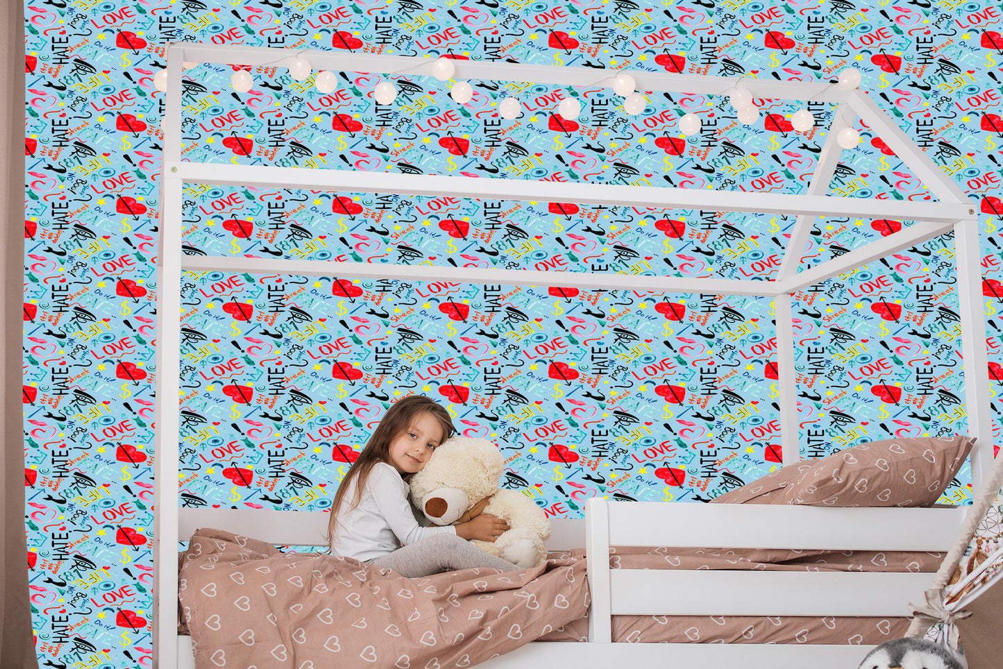Wallpaper Colorful Patterns Painted With Watercolors