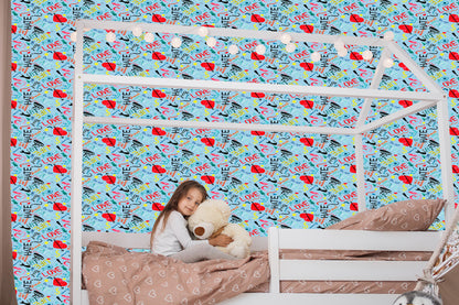 Wallpaper Colorful Patterns Painted With Watercolors