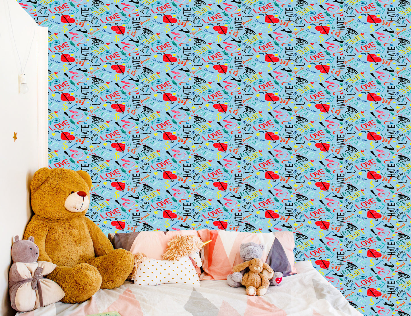 Wallpaper Colorful Patterns Painted With Watercolors