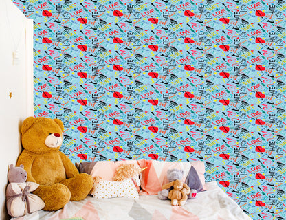 Wallpaper Colorful Patterns Painted With Watercolors