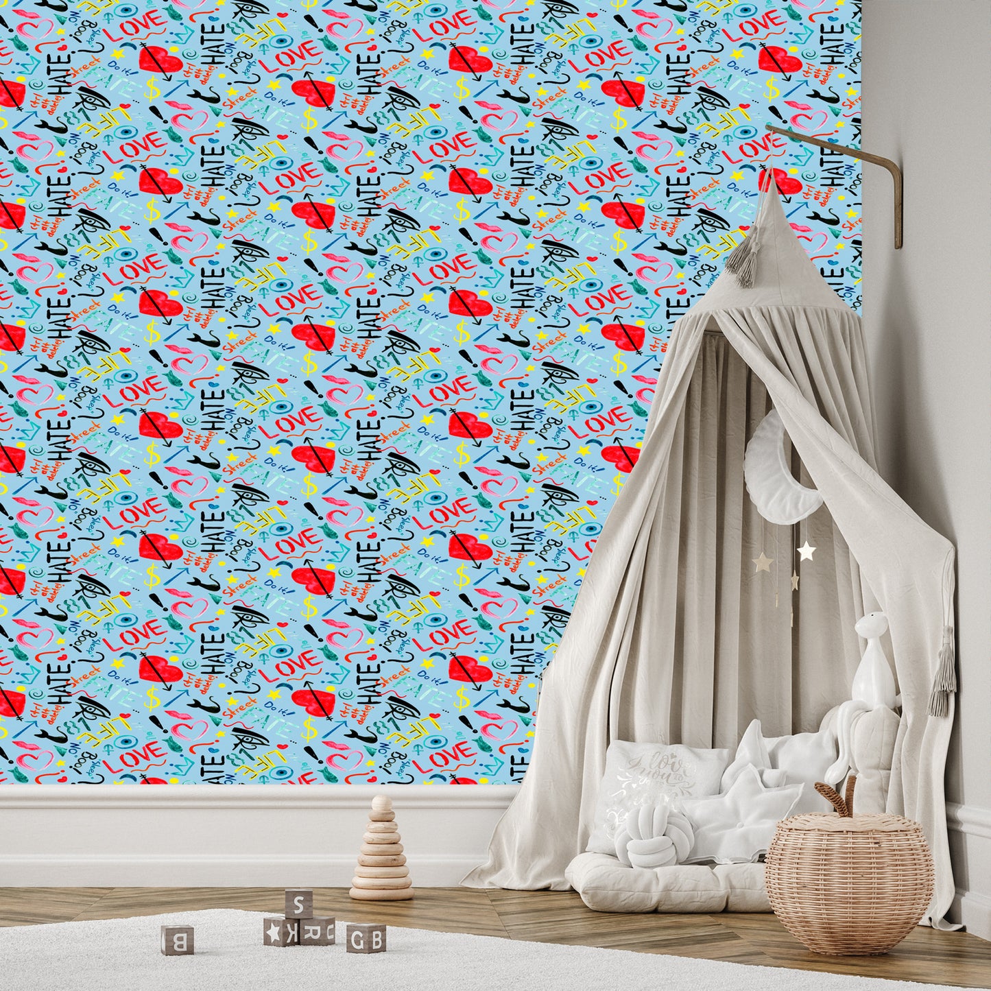 Wallpaper Colorful Patterns Painted With Watercolors