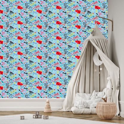 Wallpaper Colorful Patterns Painted With Watercolors