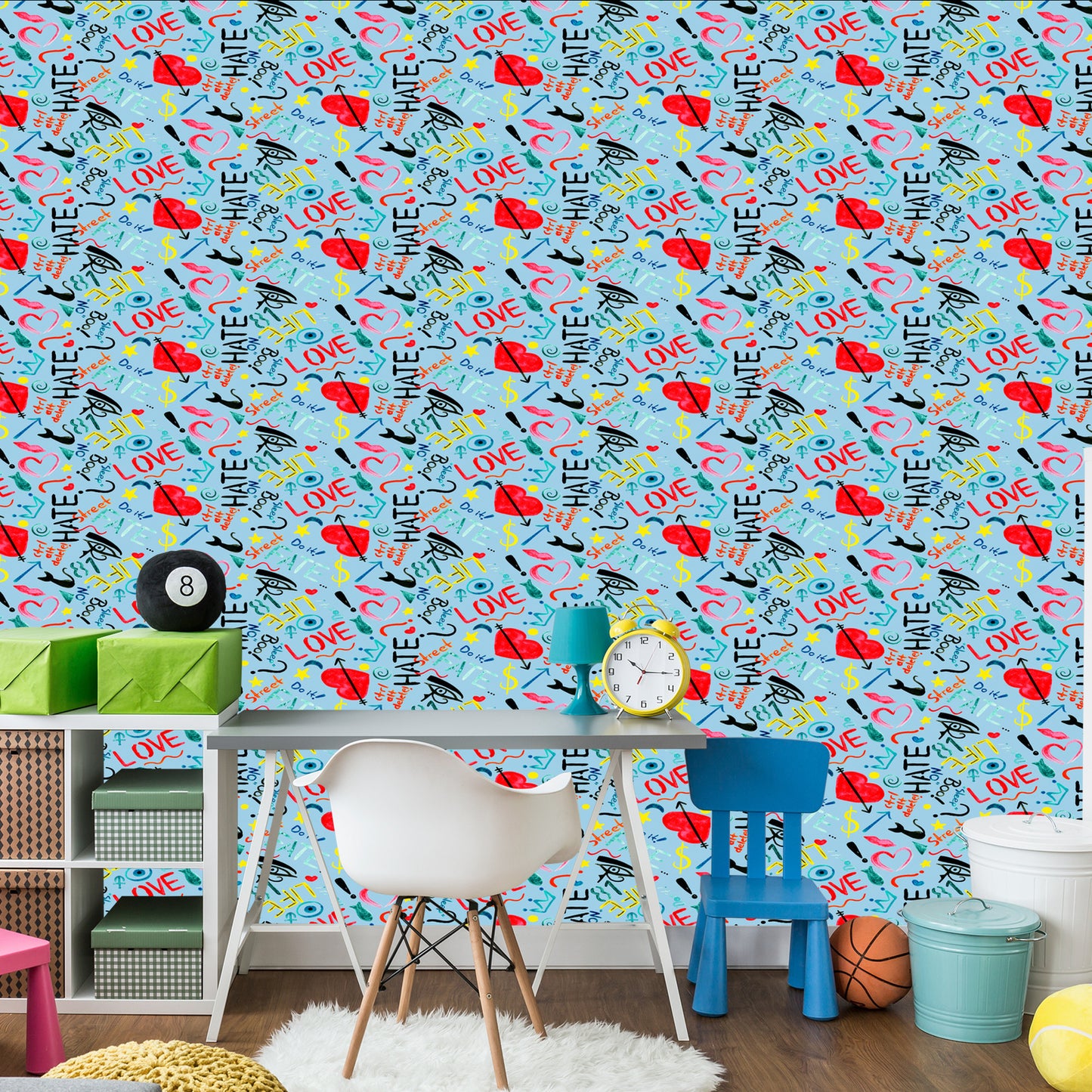 Wallpaper Colorful Patterns Painted With Watercolors