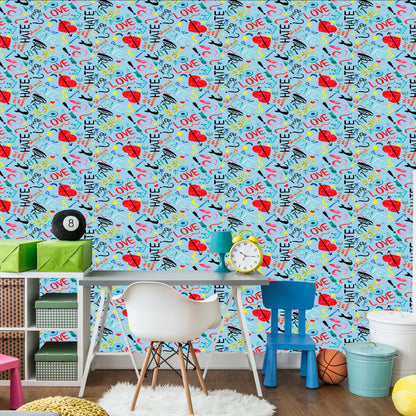 Wallpaper Colorful Patterns Painted With Watercolors