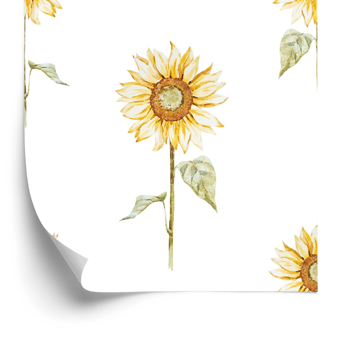 Wallpaper Vintage Painted Sunflowers