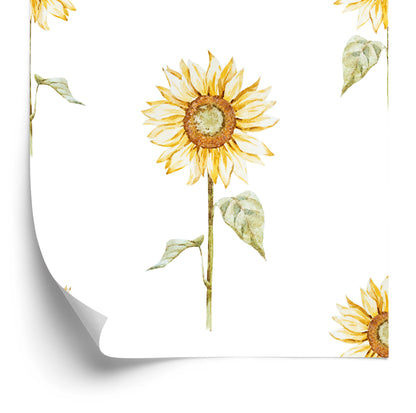 Wallpaper Vintage Painted Sunflowers