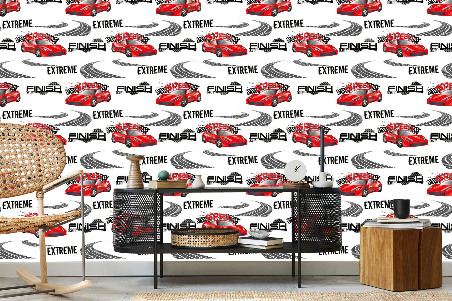 Wallpaper In Cars Rally Cars Children's Room