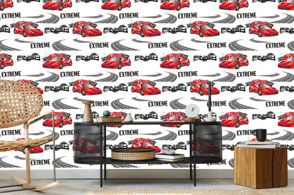 Wallpaper In Cars Rally Cars Children's Room