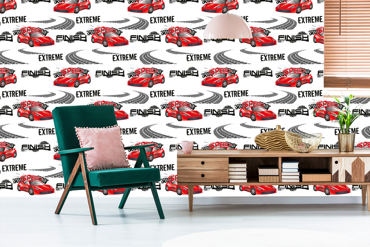 Wallpaper In Cars Rally Cars Children's Room