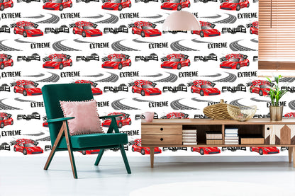 Wallpaper In Cars Rally Cars Children's Room