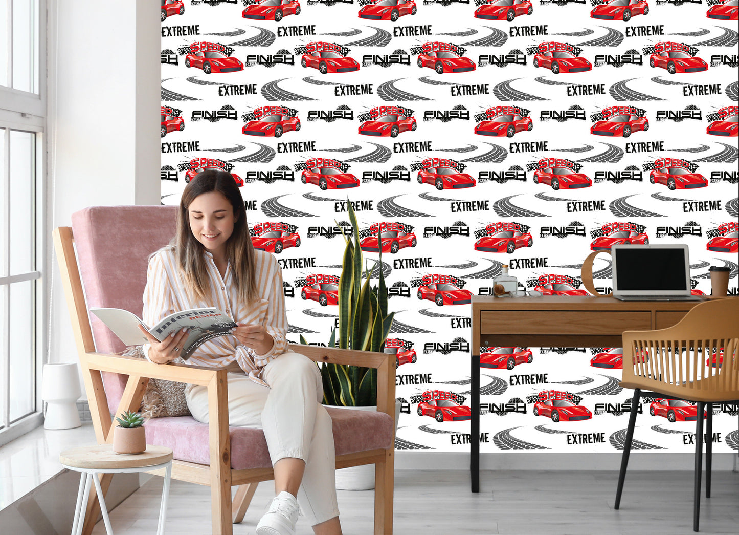 Wallpaper In Cars Rally Cars Children's Room