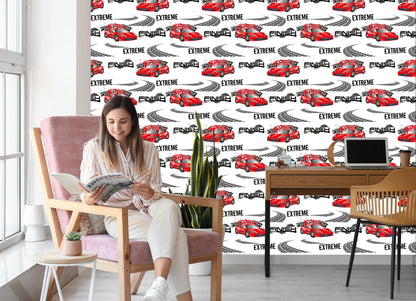 Wallpaper In Cars Rally Cars Children's Room