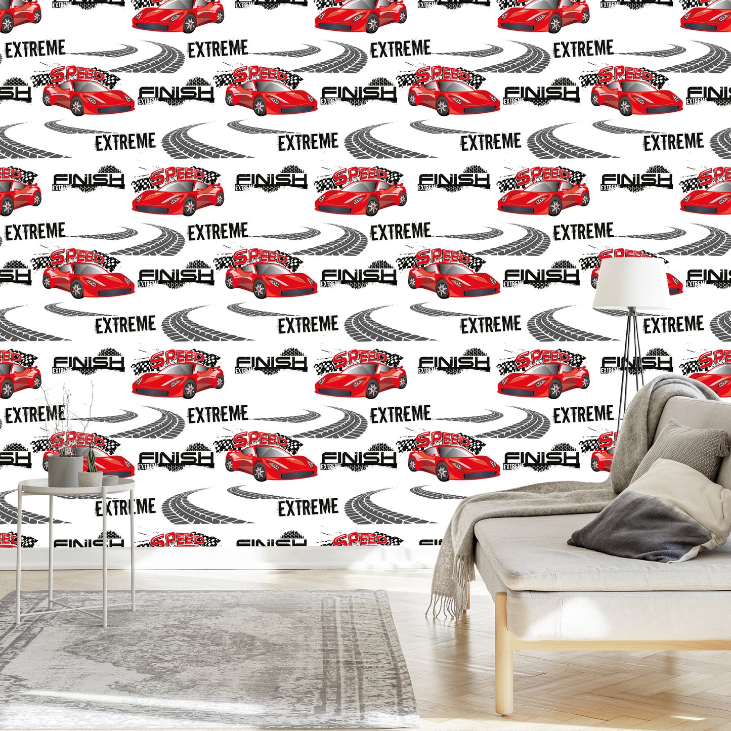Wallpaper In Cars Rally Cars Children's Room