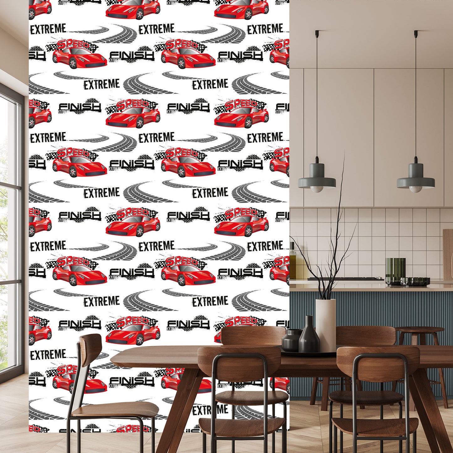 Wallpaper In Cars Rally Cars Children's Room